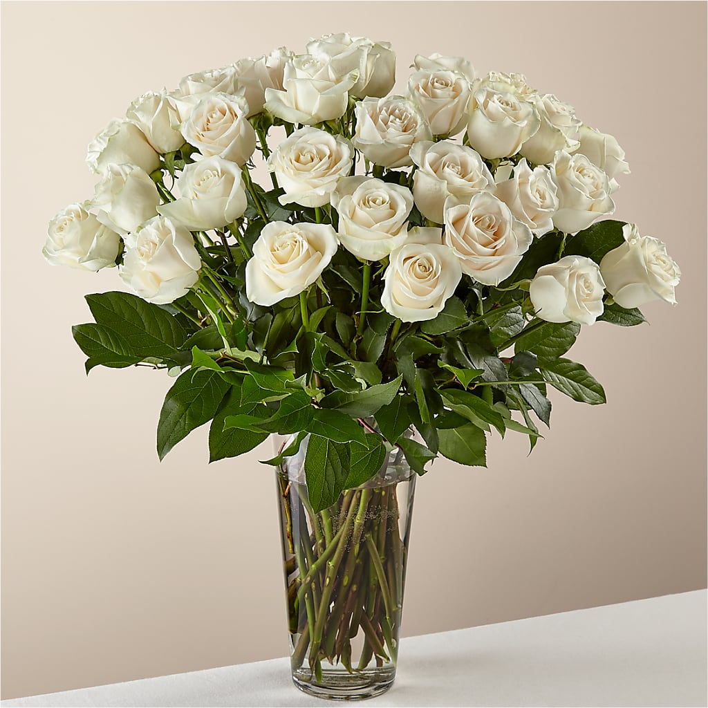 Long Stem White Rose Bouquet – Cafe Flora, Albuquerque NM