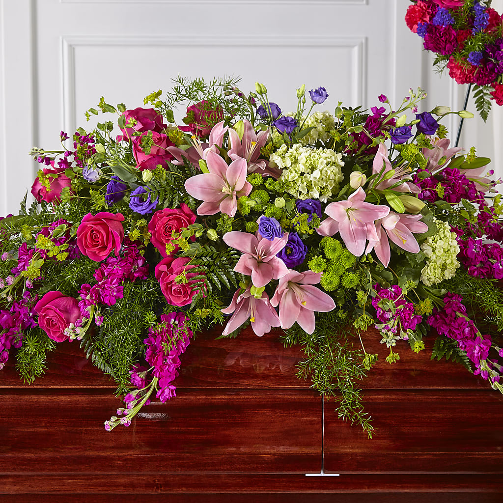 Radiant Tribute Casket Spray – Cafe Flora, Albuquerque NM