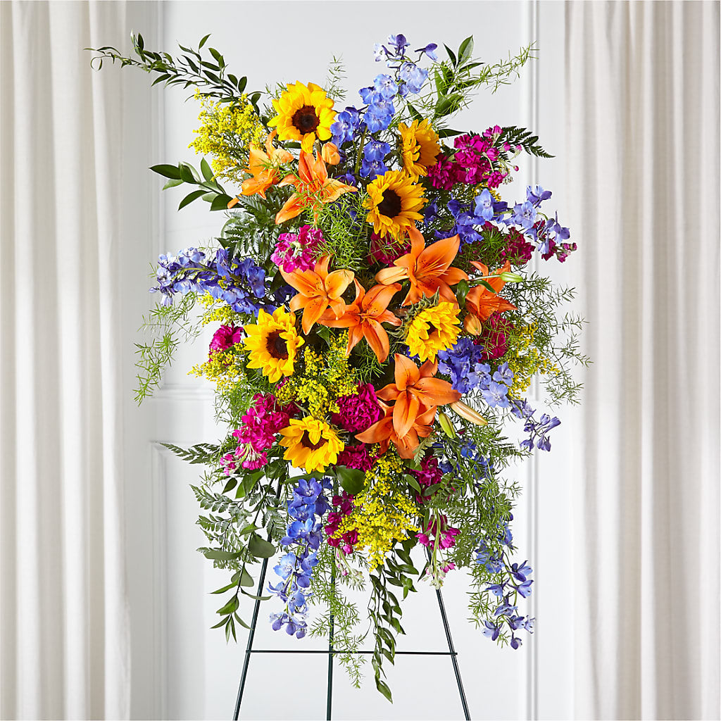 Sunlit Memories Standing Spray (Standard) – Cafe Flora, Albuquerque NM