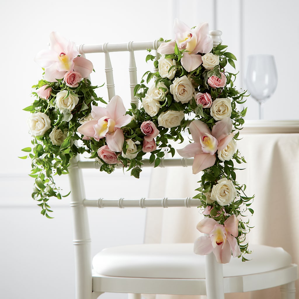 Orchid Rose Chair Décor – Cafe Flora, Albuquerque NM