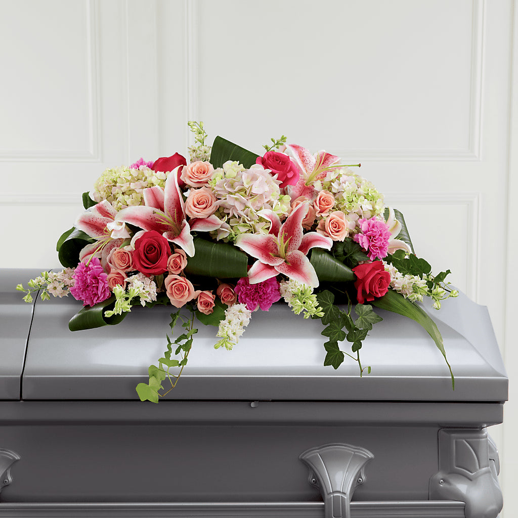 Magnifique composition florale pour cercueil Splendid Grace