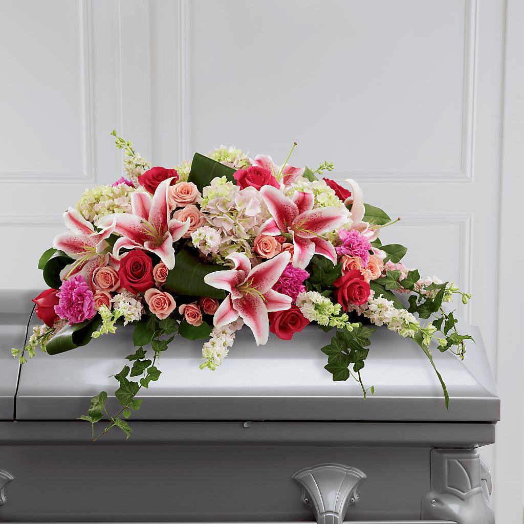 Magnifique composition florale pour cercueil Splendid Grace