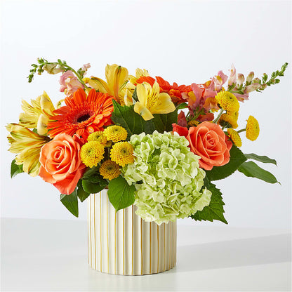 Autumn Sunshine Bouquet with Ivory Vase –  Cafe Flora, Albuquerque NM